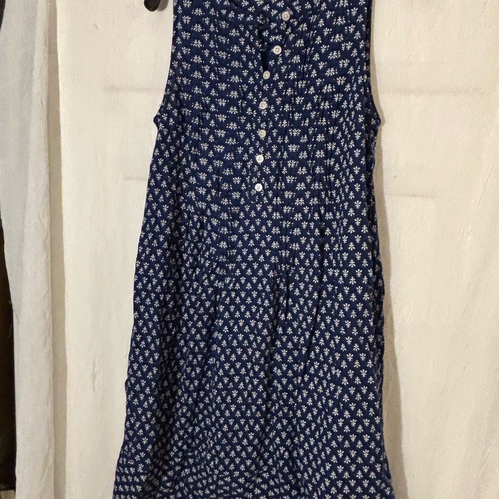 Sonoma Blue and White Sleeveless Halter Sundress
